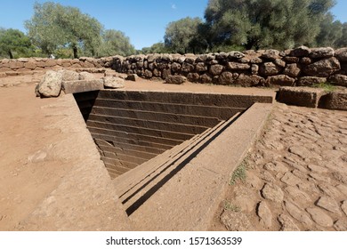 Ancient sacred well of Santa Cristina near Paulilatino, Oristano, Sardinia, Italy.  - Shutterstock ID 1571363539