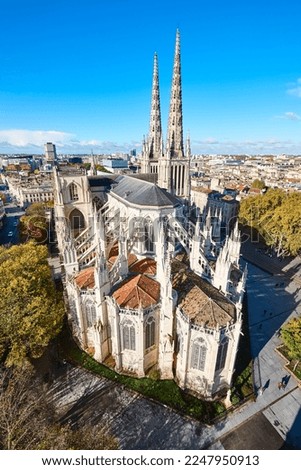 Ancient Saint Andre cathedral in Bordeaux city center. Aquitaine, France