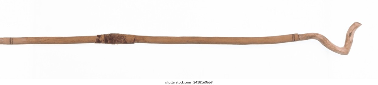 ancient shepherd staff isolated on white background