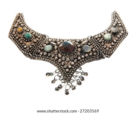 Ancient silver necklace of handwork.