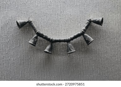 Ancient Silver String of Dangling Conical Bells, Roman Provincial Apotropaic Ornament, 1st-3rd Century A.D.