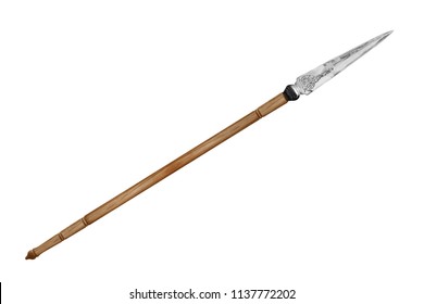 Ancient Spear Isolated On White Background