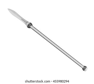 Ancient Spear Isolated On White Background