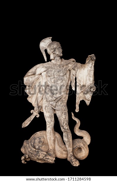 Ancient statue of hero Jason in Greek mythology. He is the grandson of the messenger god Hermes and husbend of Medea. Jason also owns the Golden Fleece.