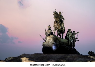 Ancient  Statue King Taksin In Tak, Thailand.