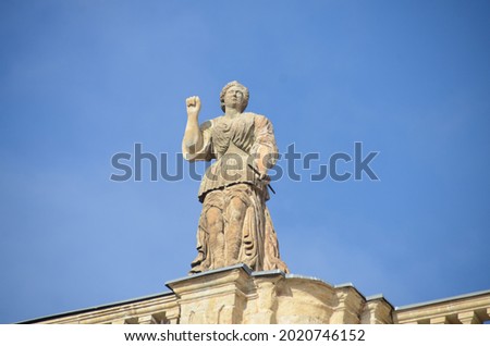 Ancient statues that guard the central square of Salamanca in Spain.