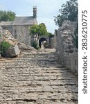 Ancient Stone Path Leading Through Historic Fortress