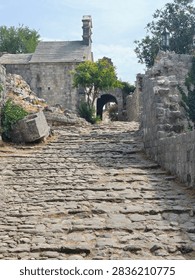 Ancient Stone Path Leading Through Historic Fortress