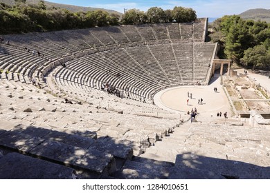 The Ancient Theater Of Epidaurus Or Epidavros, Argolis Regional Unit, Peloponnese, Greece.