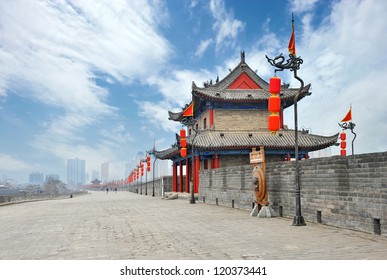 Ancient Tower On City Wall In Xi'an - China