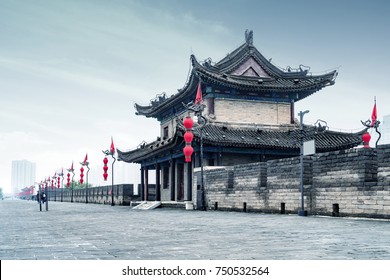 Ancient Tower On City Wall In Xi'an - China