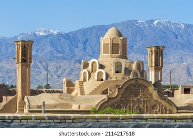Ancient traditional bath roof and Wind tower seen from Sultan Amir Ahmad Bathhouse, Kashan, Isfahan Province, Islamic Republic of Iran