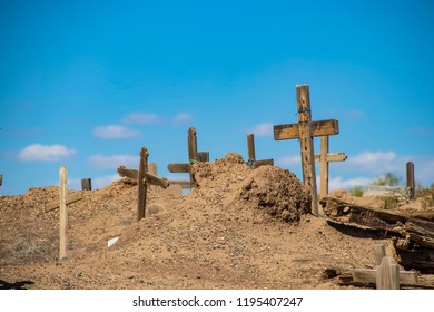 Ancient Tribal Graveyard At New Mexico Pueblo Where  Indigenous Peoples Still Live And Perform Ceremonies