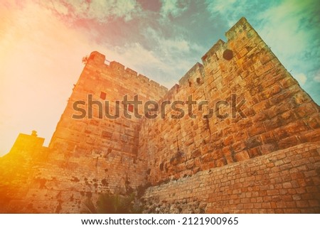 Ancient wall in old city Jerusalem. Western wall, Israel