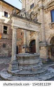 Ancient well located in the main square of Montepulciano, famous tuscan town in Italy