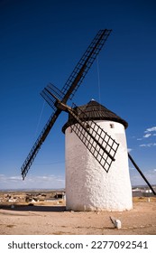 Ancient windmill  in Campo de Criptana, Spain, defined in Cervantes' Don Quixote 