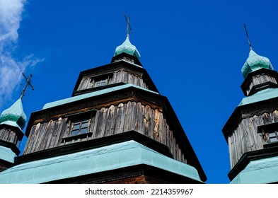 Ancient Wooden Church Of St. Michael In The Park Of Architecture Pirogovo And Life Of Ukraine
Vertical Shot Of An Old Tower Building Under A Cloudy Sky