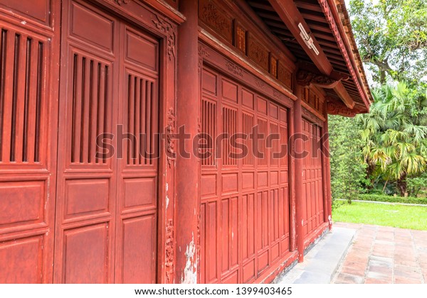 Ancient Wooden Doors Red Brick Color Stock Photo Edit Now 1399403465