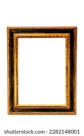 Ancient wooden photo frame isolated on white background. - Shutterstock ID 2282148001