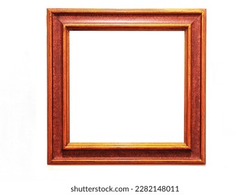 Ancient wooden photo frame isolated on white background. - Shutterstock ID 2282148011