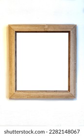 Ancient wooden photo frame isolated on white background. - Shutterstock ID 2282148067