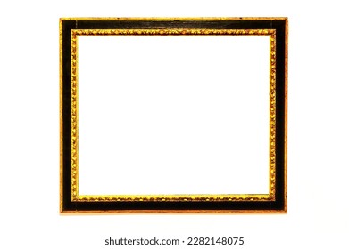 Ancient wooden photo frame isolated on white background. - Shutterstock ID 2282148075
