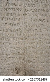 Ancient Writing On A Stone Slab