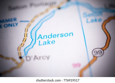 Anderson Lake. Canada On A Map.