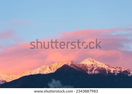 Andes Mountain range at sunset, Chile