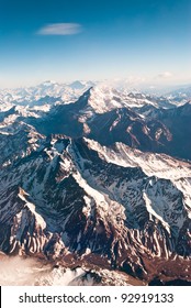 Andes Mountains, Argentina Chile, Aerial View