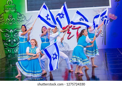 ANDONG , SOUTH KOREA - OCT 01 : Israeli Dancers From Karmiel Dance Company Perform At The Maskdance Festival Held In Andong South Korea On October 01 2018