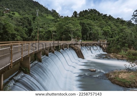Andorinhas Waterfall, Antas dam 1, Lambari river. Poços de Caldas, Minas Gerais, Brazil. Long exposure photography. 