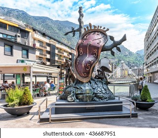 ANDORRA LA VELLA, ANDORRA - JUNE, 10, 2016: Sculpture "The Nobility of Time " by Salvador Dali in Andorra la Vella, Andorra.