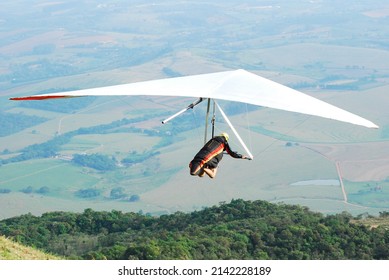 Andradas, Minas Gerais, Brazil, October 11, 2015 Hang Gliding Flight,