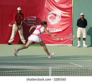 Andrea Petkovic Of Germany Playing Agnes Szavay At The Qatar Total Open In Doha, February 26, 2007.