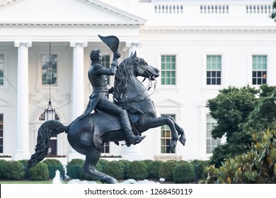 Andrew Jackson Statue Near White House In Washington, DC