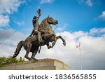 Andrew Jackson Statue in New Orleans in Jackson square, LA USA