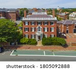 Andrew Safford House with Federal style at 13 Washington Square West in Historic city center of Salem, Massachusetts MA, USA. Now this building belongs to Peabody Essex Museum. 