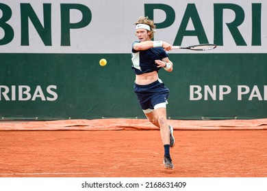 Andrey Rublev Of Russia During The French Open, Grand Slam Tennis Tournament On May 24, 2022 At Roland-Garros Stadium In Paris, France.