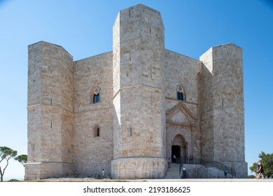 Andria, Italy - August 20, 2019: Castel Del Monte Archeological Site. Heritage Of Mediterranean Culture. Italian Unesco Site