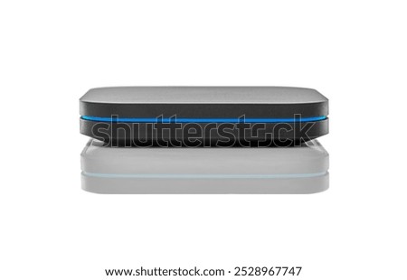 Android TV box receiver and player on white background