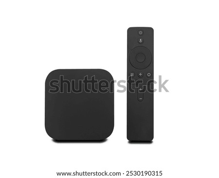 Android TV box receiver and player on white background