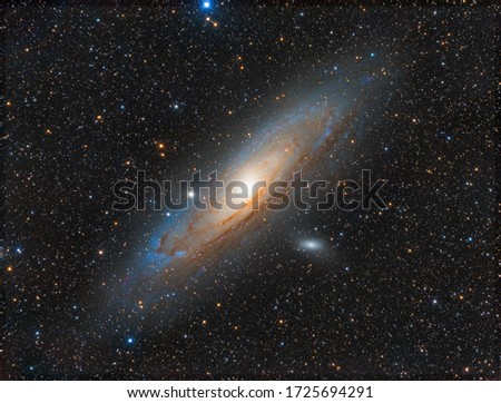 The Andromeda Galaxy, also known as Messier 31, M31, or NGC 224 and originally the Andromeda Nebula .
Imaging telescope or lens:SHARPSTAR 150F2.8