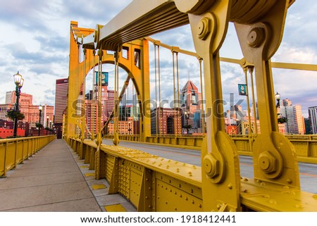 Andy Worhol Bridge Pittsburgh skyline