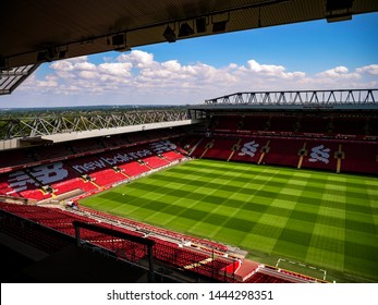 Anfield, Liverpool / England - July 7th 2018: Anfield Stadium In Liverpool - 6K Image