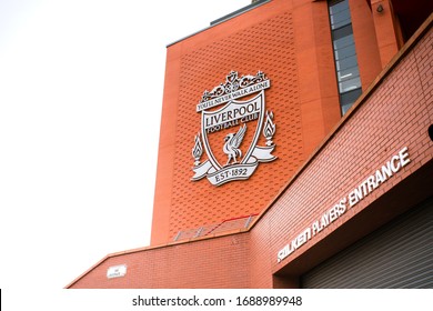 Anfield, Liverpool, England, UK - March 23, 2019 - Anfield, the home football stadium of Liverpool FC in Premier League
