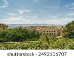 Anfiteatro Romano di Cagliari, Roman amphitheatre of Cagliari ruins on a sunny day . High quality photo