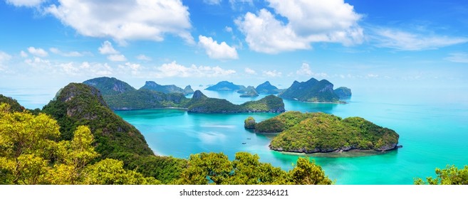 Ang Thong National Marine Park, Angthong Marine Park, Surat Thani, Thailand, Southeast Asia, beautiful sea tropical islands panoramic view, ocean nature landscape, seascape panorama, vacation, travel - Shutterstock ID 2223346121