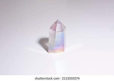 Angel Aura Rose Quartz White Background