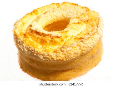 Angel Food Cake On White Background.